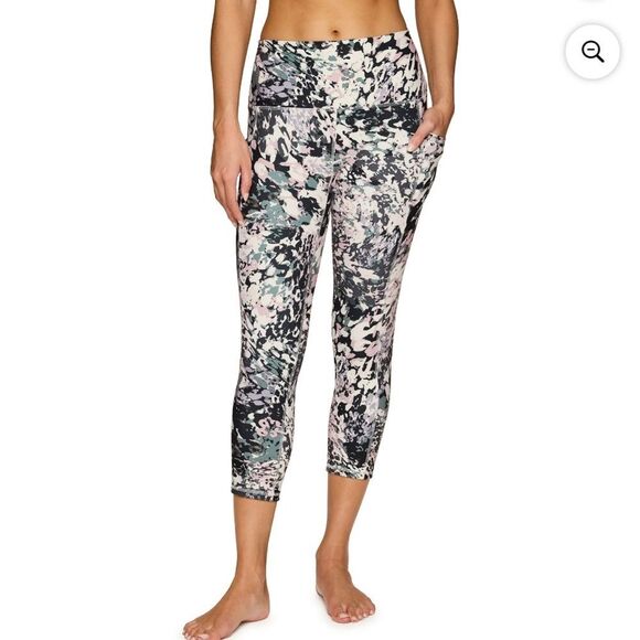 Balance Collection Pink and Black Floral Leggings - Picture 1 of 12